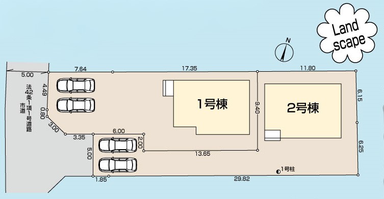 1号棟 土地面積210.90m2 建物面積104.33m2
